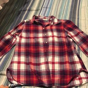 Pink plaid button up